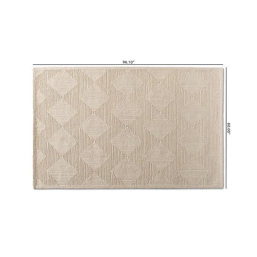 Baxton Studio Sovanna Modern and Contemporary Ivory Hand-Tufted Wool Area Rug