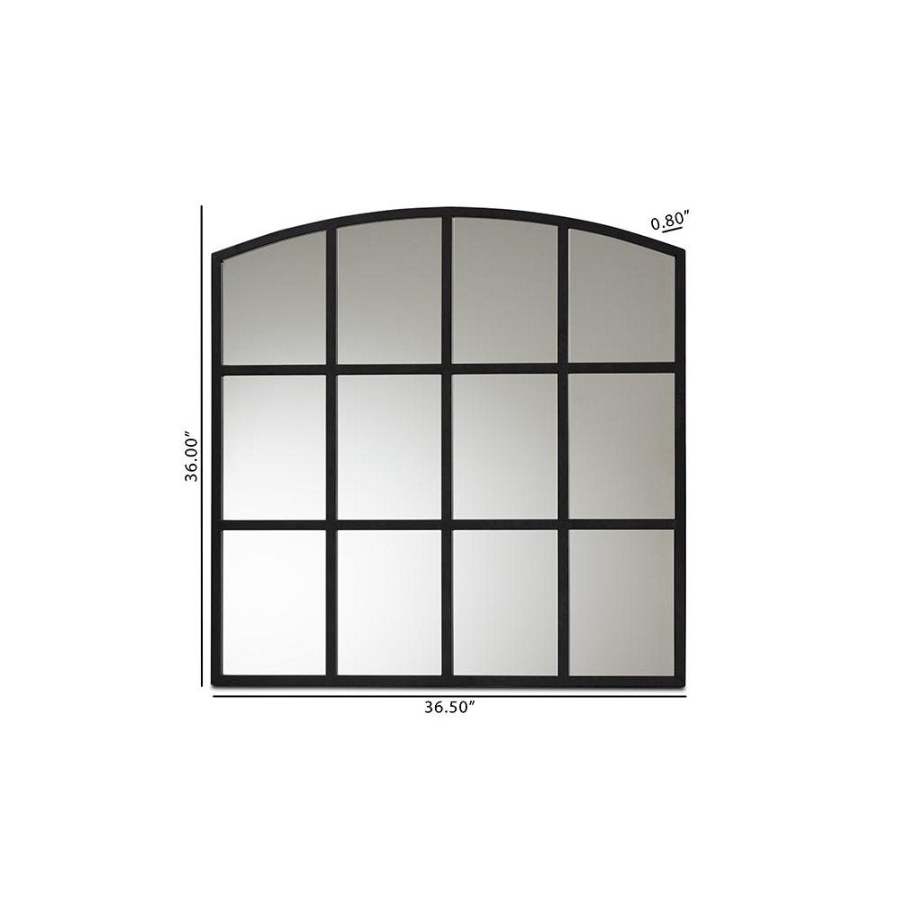 Barrington Modern and Contemporary Black Finished Metal Accent Wall Mirror