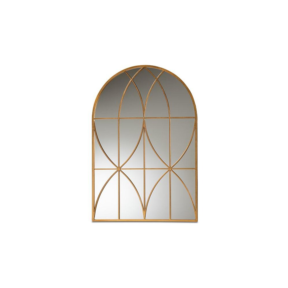 Celerina Modern and Contemporary Gold Finished Metal Accent Wall Mirror