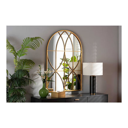 Celerina Modern and Contemporary Gold Finished Metal Accent Wall Mirror