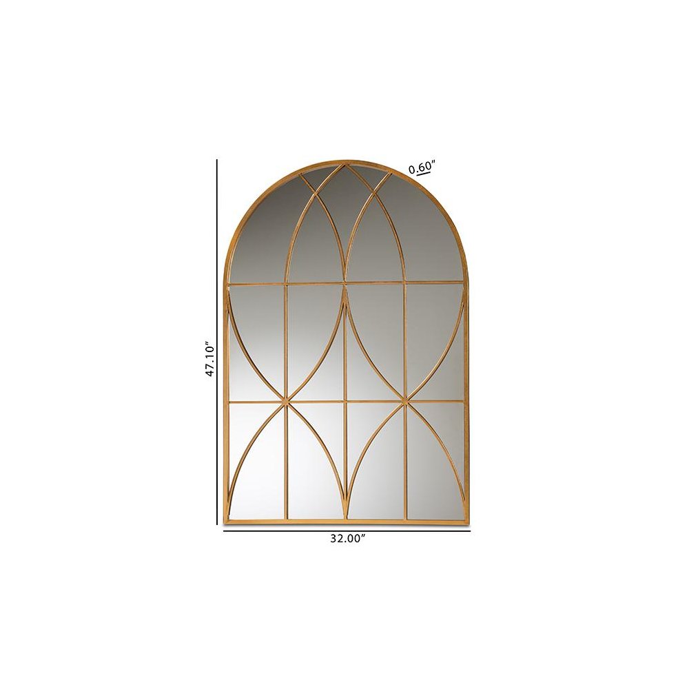 Celerina Modern and Contemporary Gold Finished Metal Accent Wall Mirror