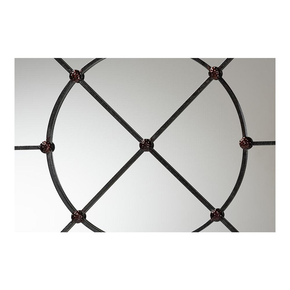 Ohara Modern and Contemporary Black Finished Metal Accent Wall Mirror