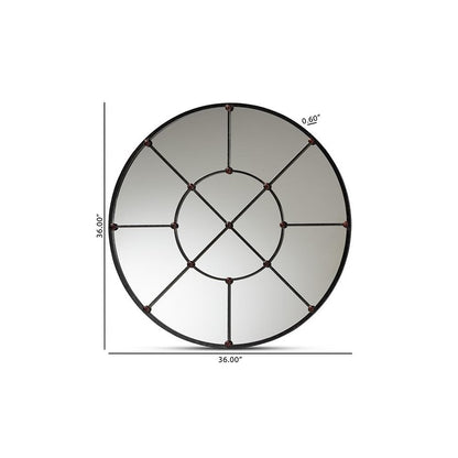 Ohara Modern and Contemporary Black Finished Metal Accent Wall Mirror