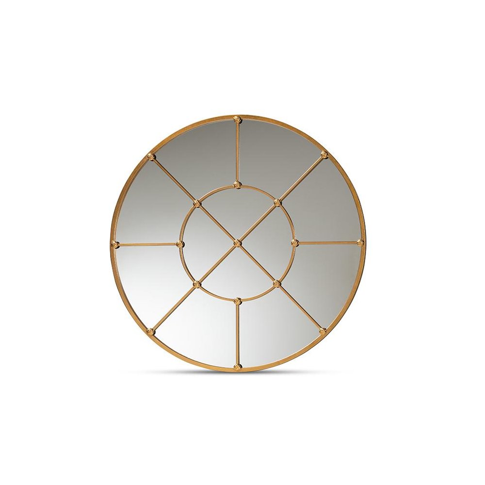 Ohara Modern and Contemporary Gold Finished Metal Accent Wall Mirror