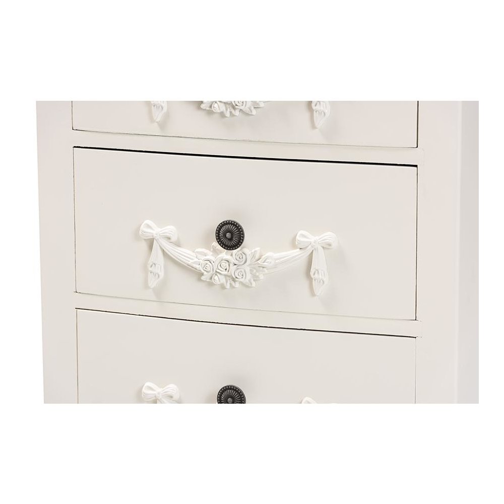 Baxton Studio Callen Classic and Traditional White Finished Wood 3-Drawer Nightstand