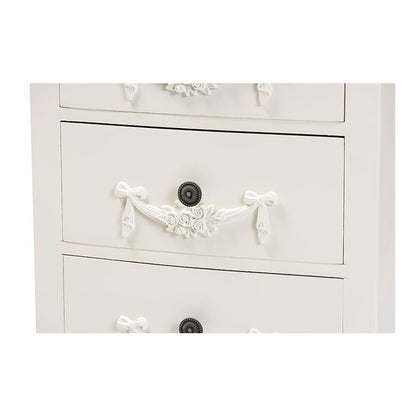 Baxton Studio Callen Classic and Traditional White Finished Wood 3-Drawer Nightstand