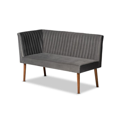Walnut Brown Finished Wood 2-Piece Dining Nook Banquette Set