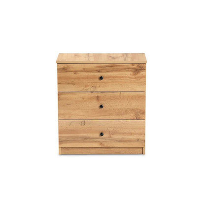 Decon Modern and Contemporary Oak Brown Finished Wood 3-Drawer Storage Chest