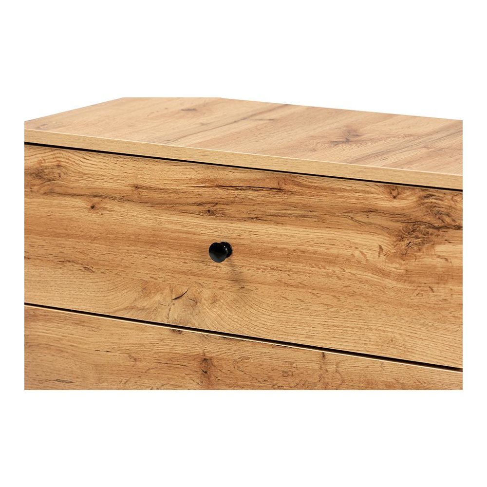 Decon Modern and Contemporary Oak Brown Finished Wood 3-Drawer Storage Chest