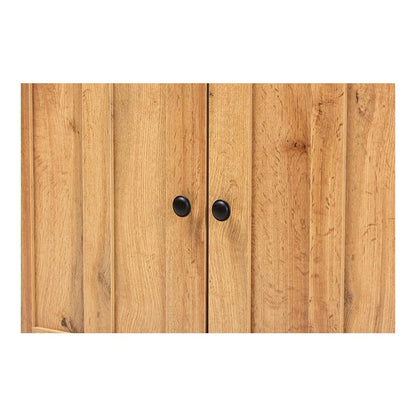 Oak Brown Finished Wood 2-Door Buffet Kitchen Cabinet