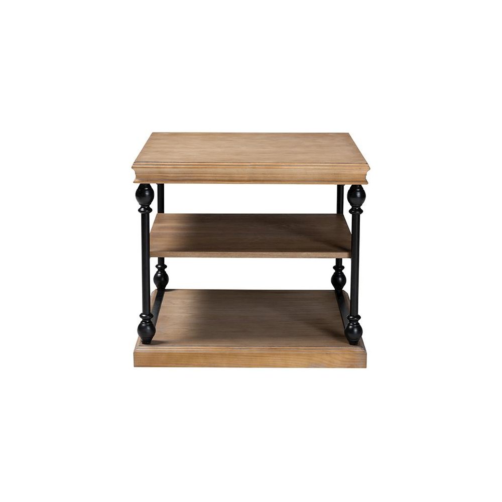 Black Metal 3-Tier End Table
