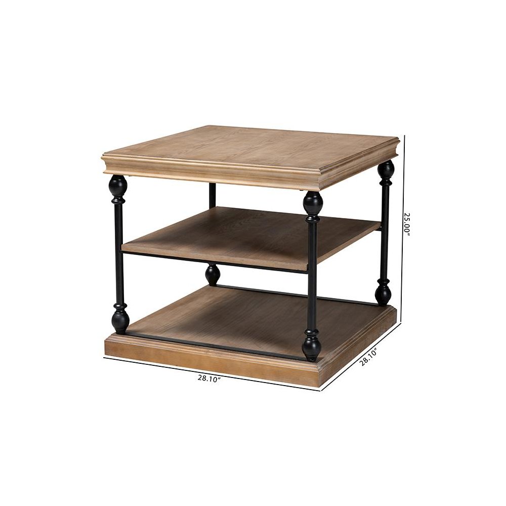 Black Metal 3-Tier End Table
