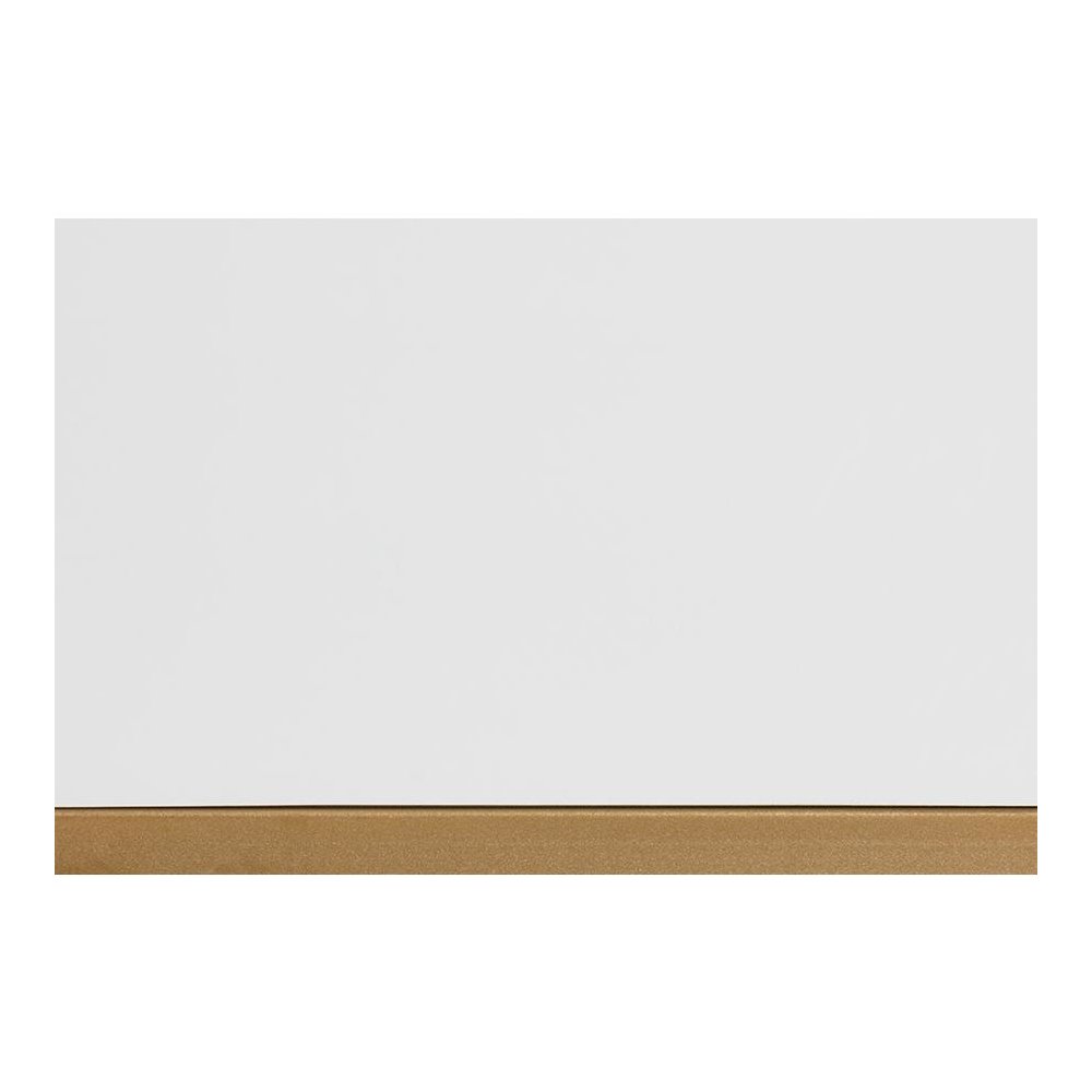White Finished Wood and Gold Metal 2-Drawer Console Table