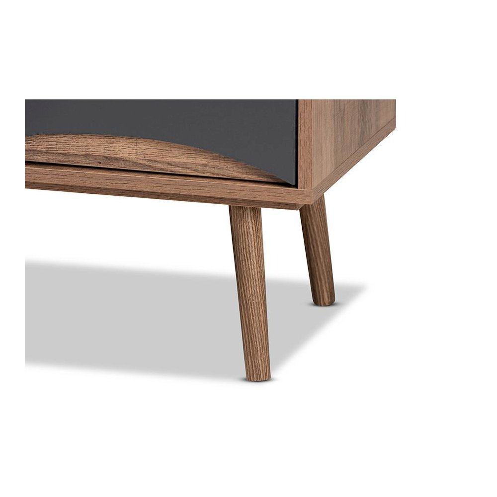Natural Brown Finished and Multi-Colored Wood 3-Drawer TV Stand
