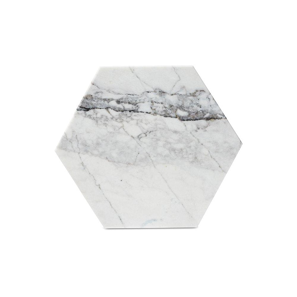 Kalena Modern and Contemporary Gold Metal End Table with Marble Tabletop