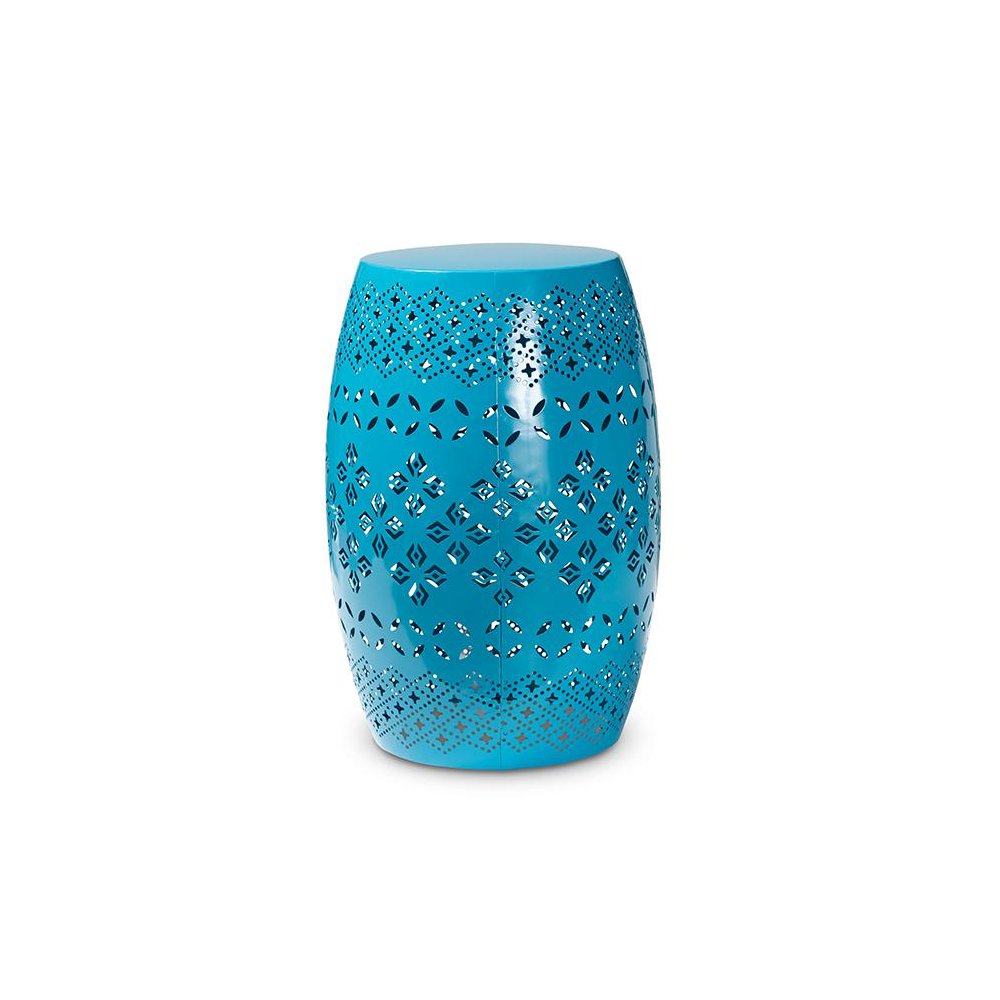 Lavinia Modern and Contemporary Blue Finished Metal Outdoor Side Table