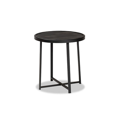 Baxton Studio Sadiya Modern Industrial Black Finished Metal Outdoor Side Table