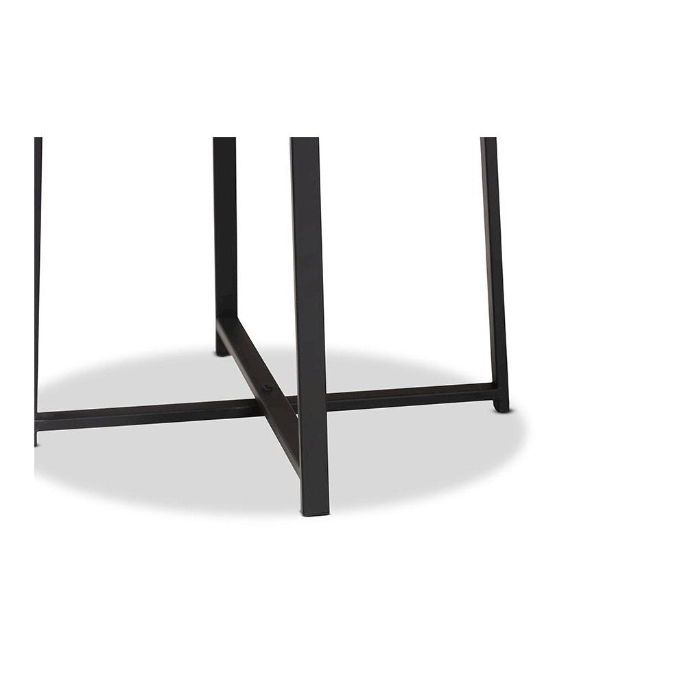 Baxton Studio Sadiya Modern Industrial Black Finished Metal Outdoor Side Table
