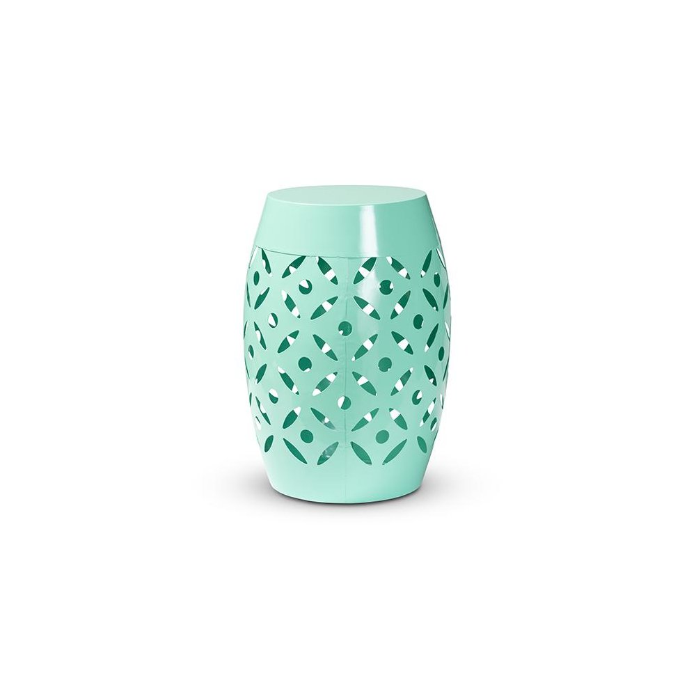 Hallie Modern and Contemporary Aqua Finished Metal Outdoor Side Table
