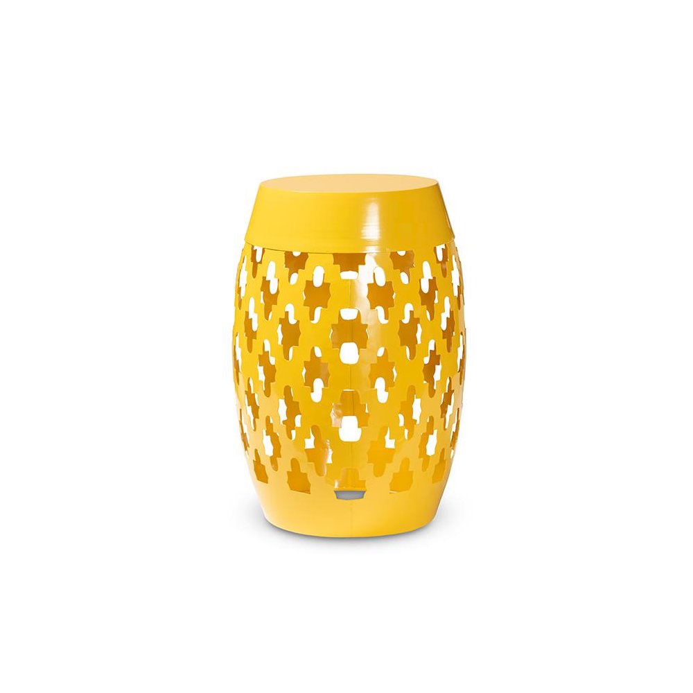 Branson Modern and Contemporary Yellow Finished Metal Outdoor Side Table