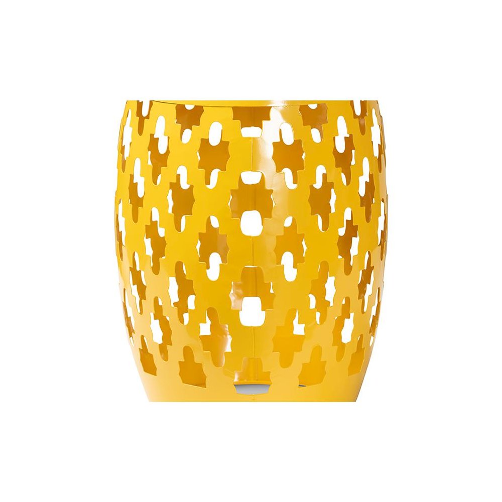 Branson Modern and Contemporary Yellow Finished Metal Outdoor Side Table
