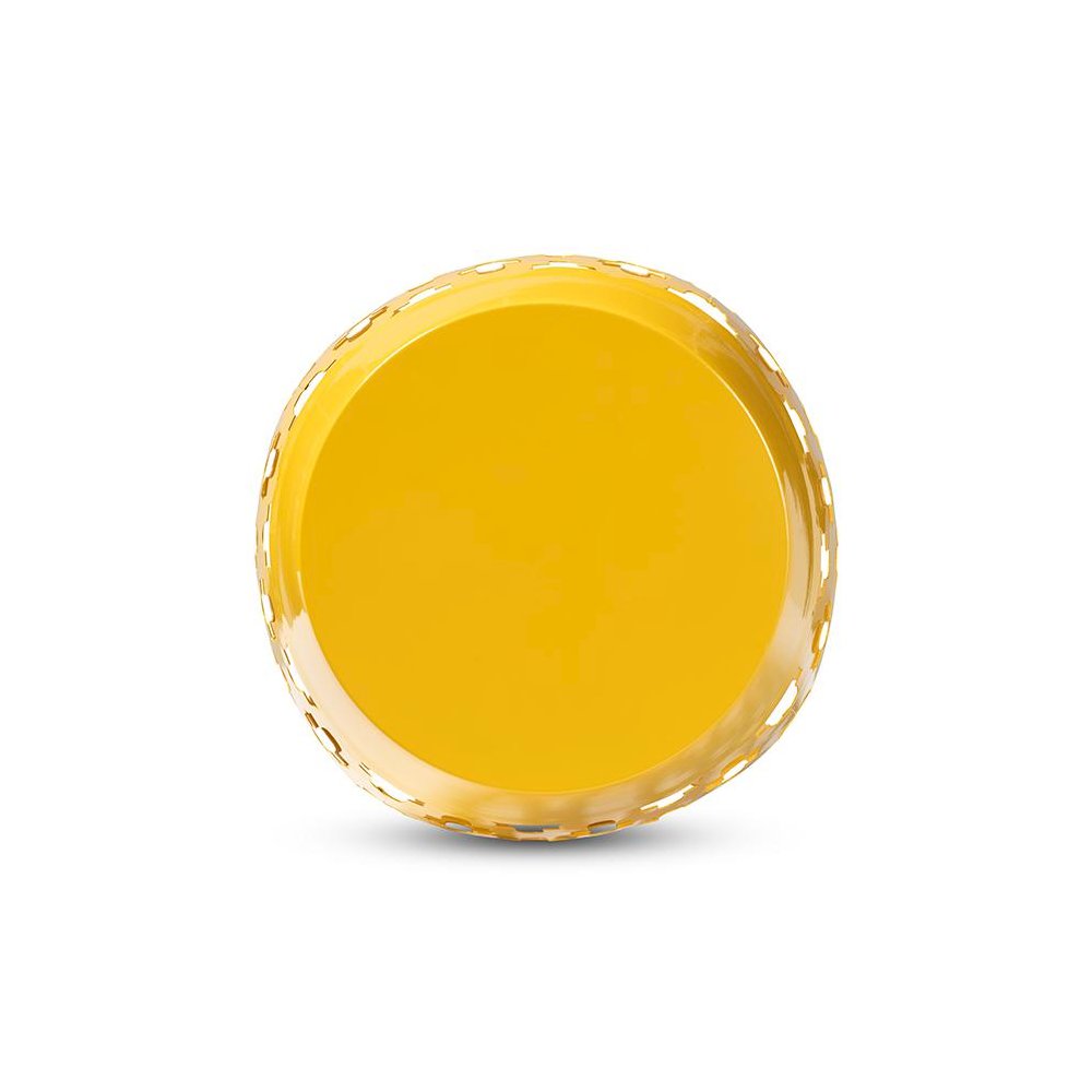 Branson Modern and Contemporary Yellow Finished Metal Outdoor Side Table