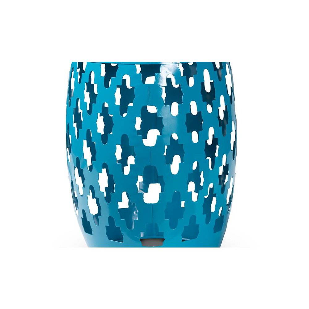 Branson Modern and Contemporary Blue Finished Metal Outdoor Side Table