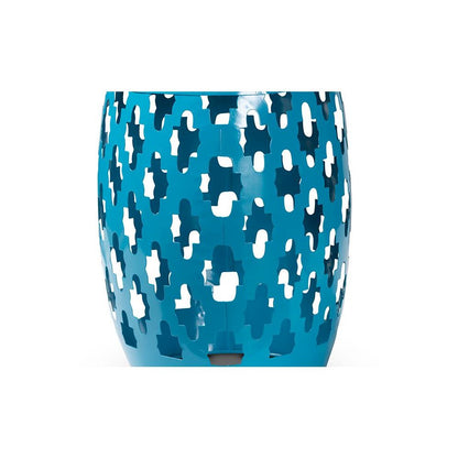 Branson Modern and Contemporary Blue Finished Metal Outdoor Side Table