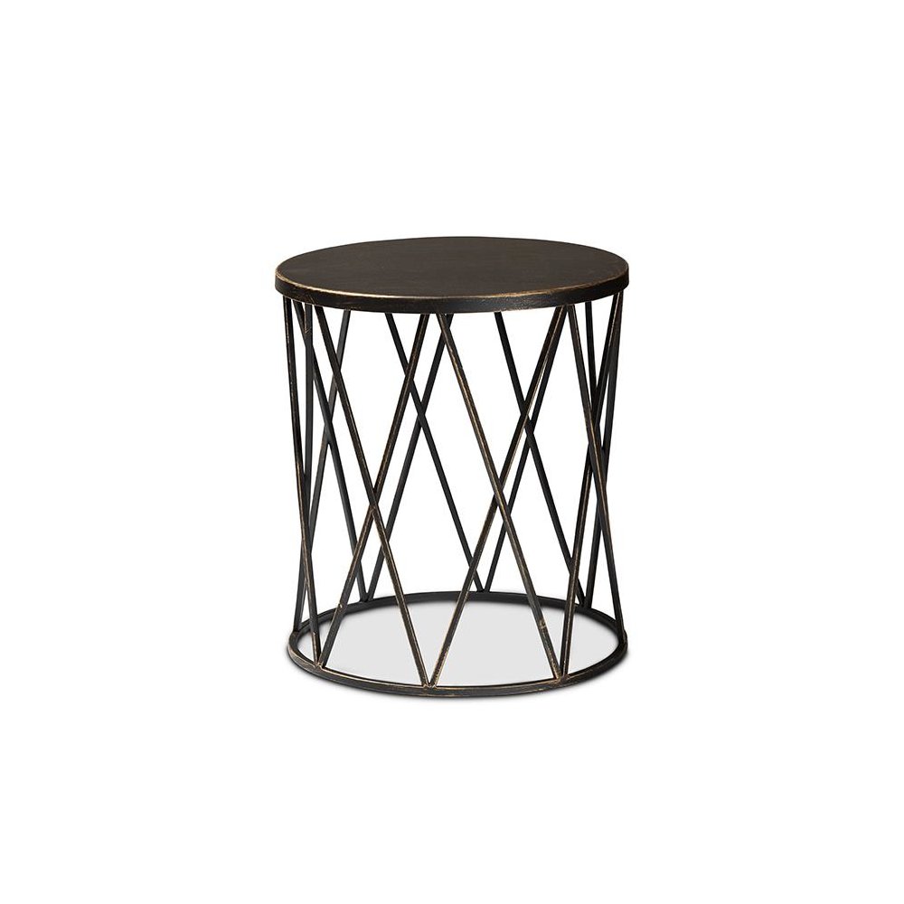 Baxton Studio Finnick Modern Industrial Antique Black finished Metal End Table