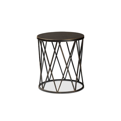 Baxton Studio Finnick Modern Industrial Antique Black finished Metal End Table
