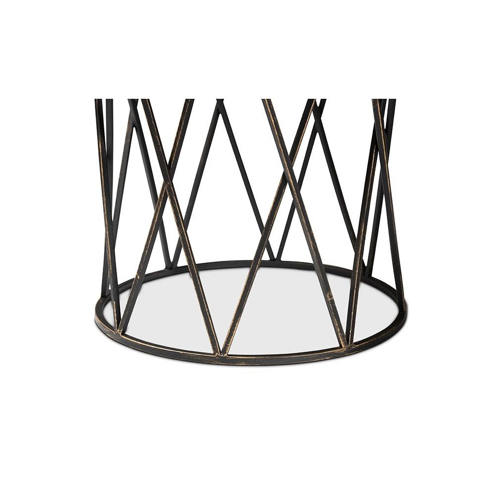 Baxton Studio Finnick Modern Industrial Antique Black finished Metal End Table