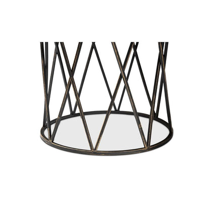Baxton Studio Finnick Modern Industrial Antique Black finished Metal End Table