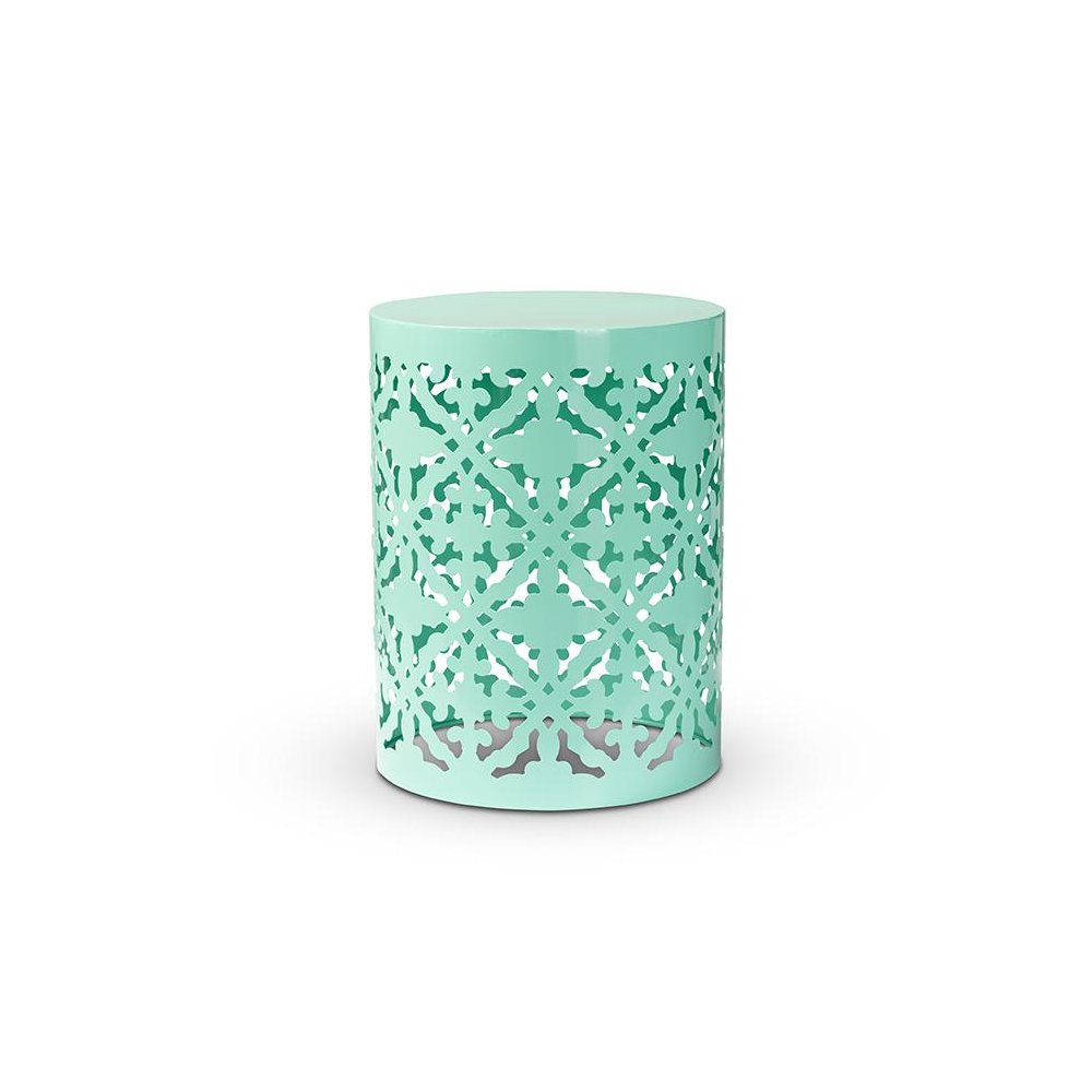 Jamila Modern and Contemporary Aqua Finished metal Outdoor Side Table