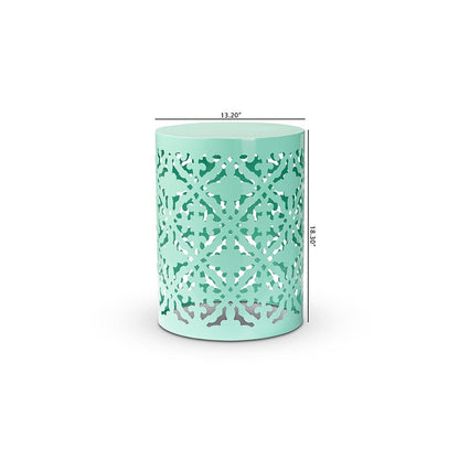 Jamila Modern and Contemporary Aqua Finished metal Outdoor Side Table