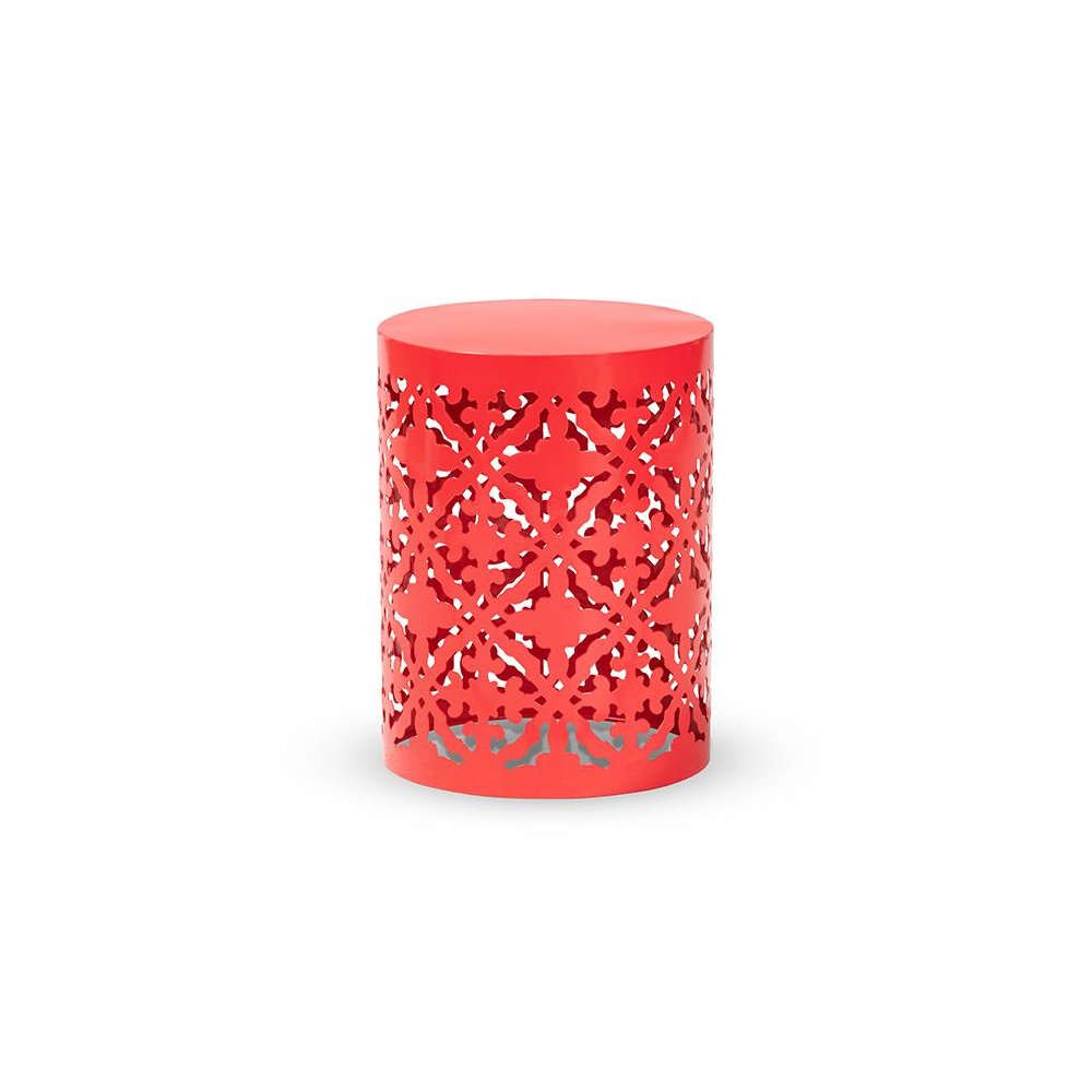 Jamila Modern and Contemporary Red Finished metal Outdoor Side Table