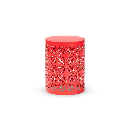 Jamila Modern and Contemporary Red Finished metal Outdoor Side Table