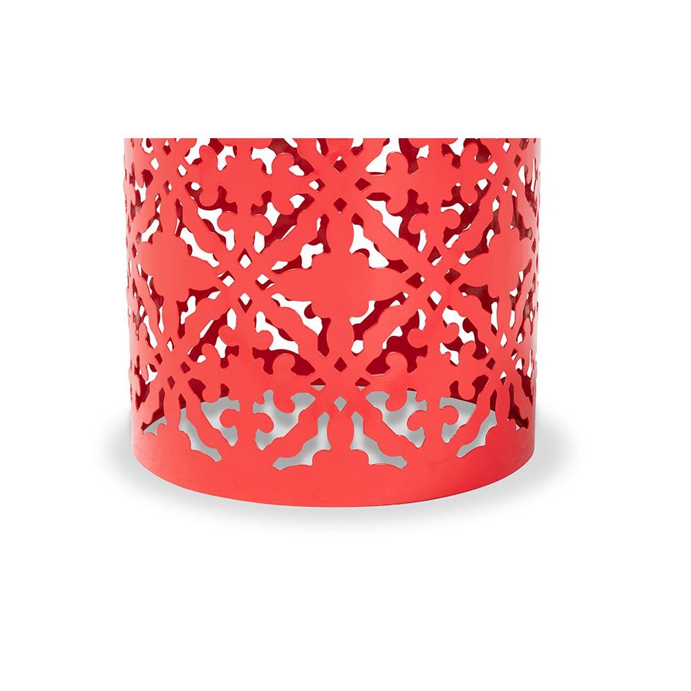 Jamila Modern and Contemporary Red Finished metal Outdoor Side Table