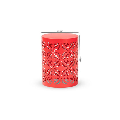 Jamila Modern and Contemporary Red Finished metal Outdoor Side Table