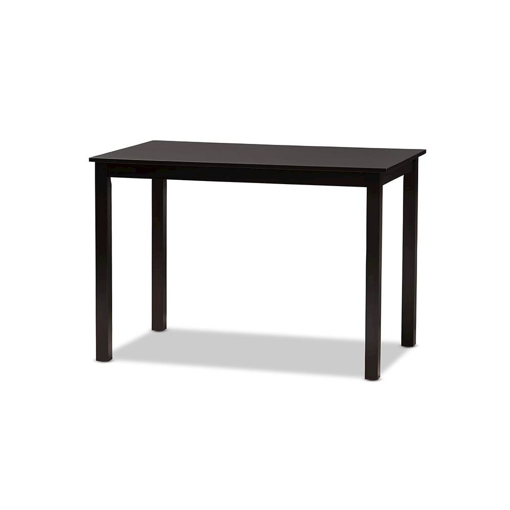 Sand Fabric Upholstered and Dark Brown Finished Wood 5-Piece Dining Set