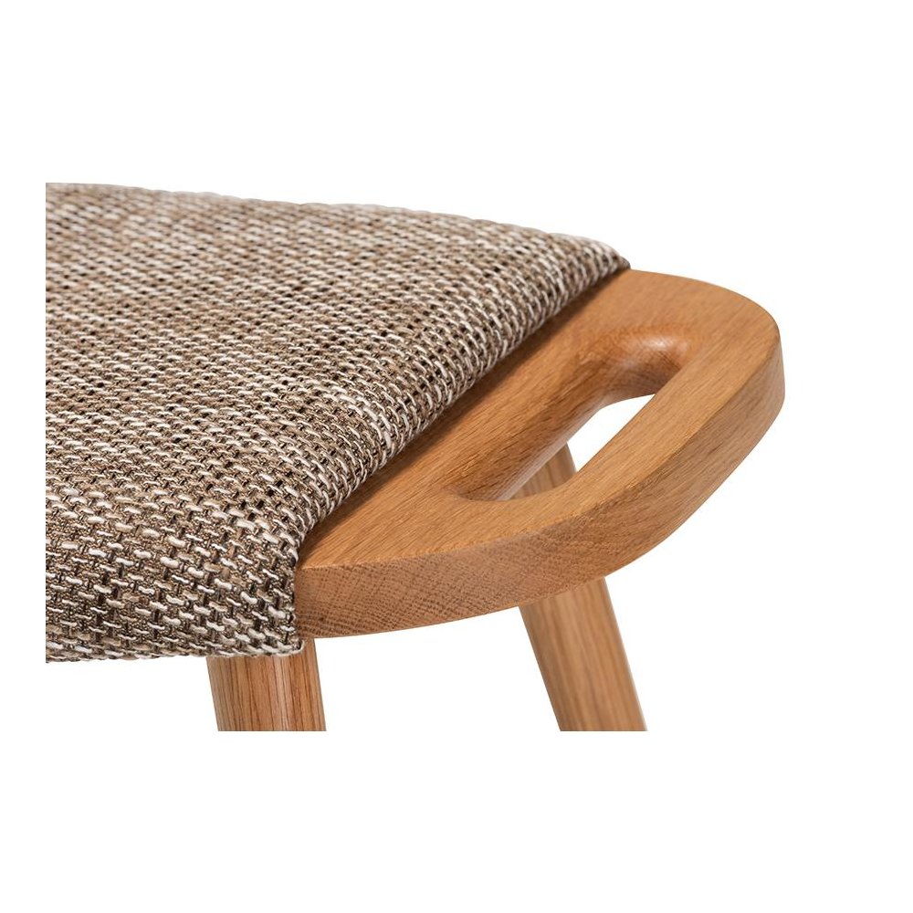 Modern Light Brown Fabric Upholstered and Oak Brown Finished Wood Accent Bench