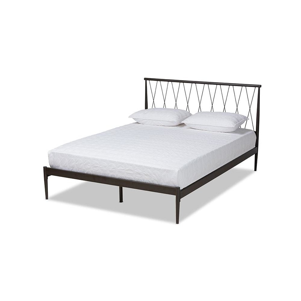 Baxton Studio Nano Modern and Contemporary Black Finished Metal Full Size Platform Bed