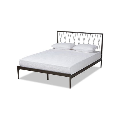 Baxton Studio Nano Modern and Contemporary Black Finished Metal Full Size Platform Bed