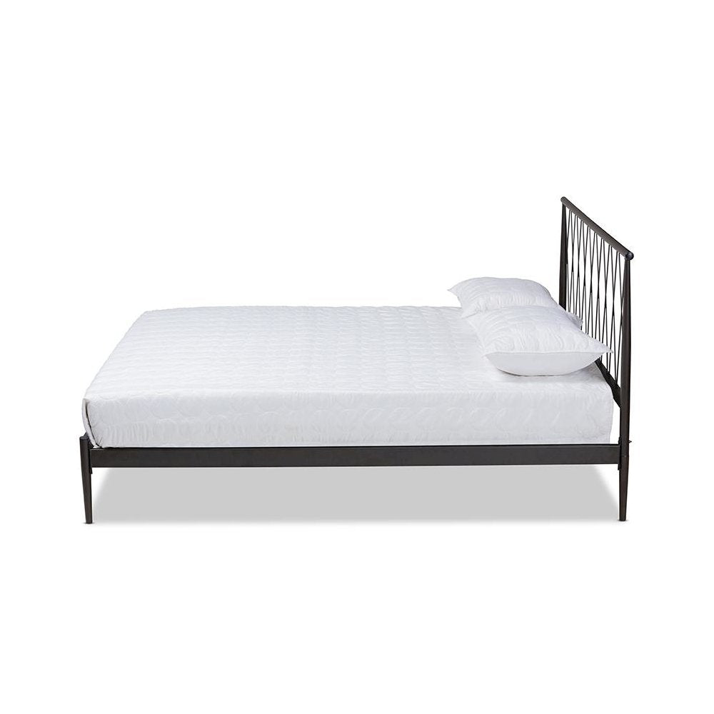 Baxton Studio Nano Modern and Contemporary Black Finished Metal Full Size Platform Bed