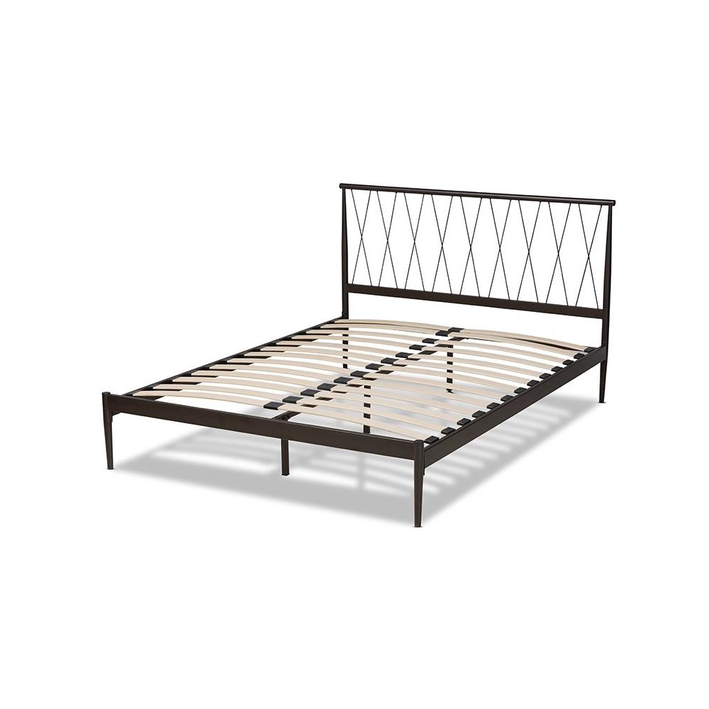 Baxton Studio Nano Modern and Contemporary Black Finished Metal Full Size Platform Bed