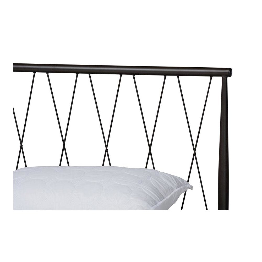 Baxton Studio Nano Modern and Contemporary Black Finished Metal Full Size Platform Bed