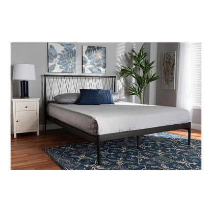 Baxton Studio Nano Modern and Contemporary Black Finished Metal Full Size Platform Bed