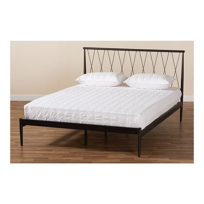 Baxton Studio Nano Modern and Contemporary Black Finished Metal Full Size Platform Bed