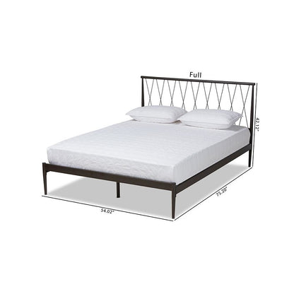Baxton Studio Nano Modern and Contemporary Black Finished Metal Full Size Platform Bed