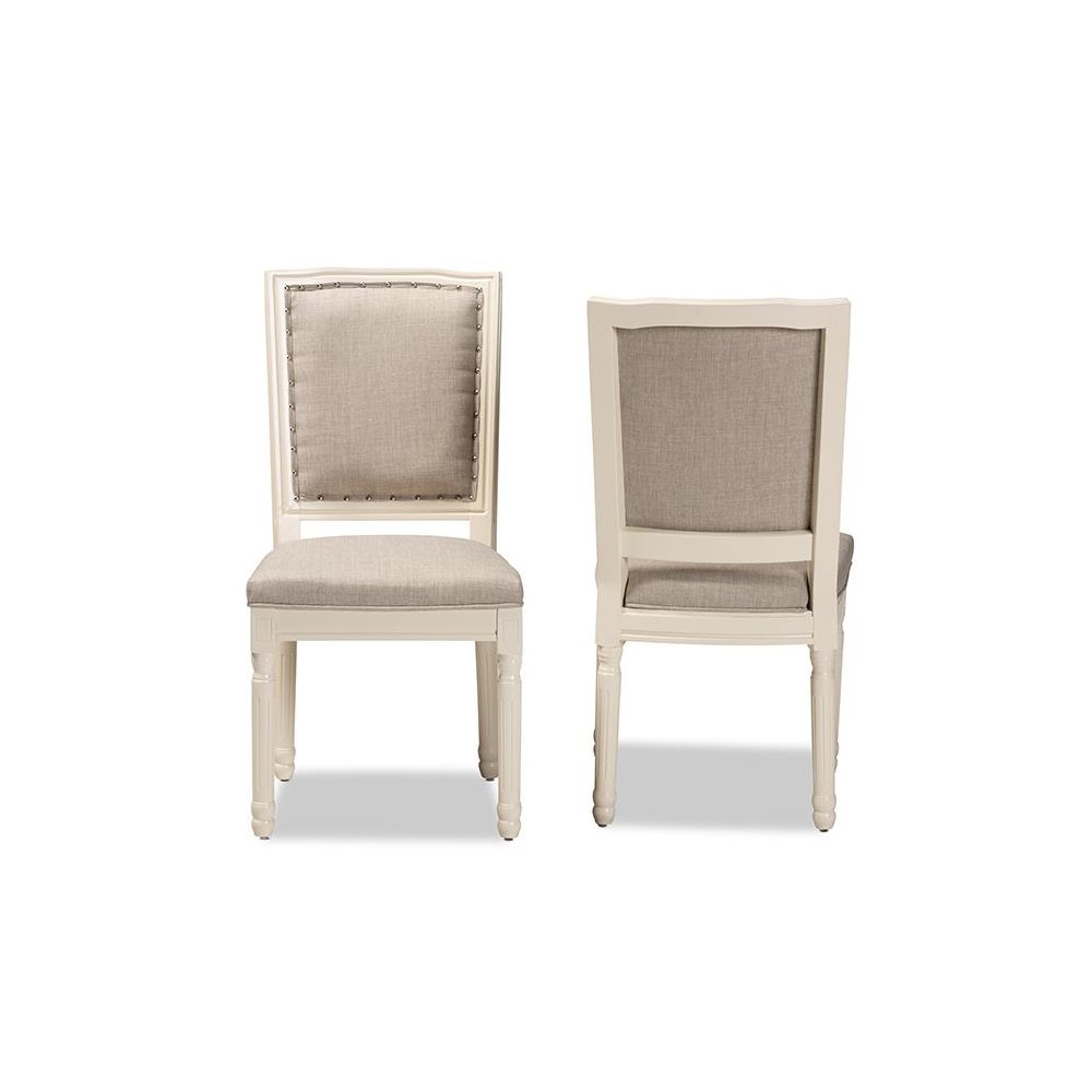 White Finished Wood 2-Piece Dining Chair Set