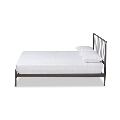 Samir Modern Industrial Black Bronze Finished Metal Full Size Platform Bed